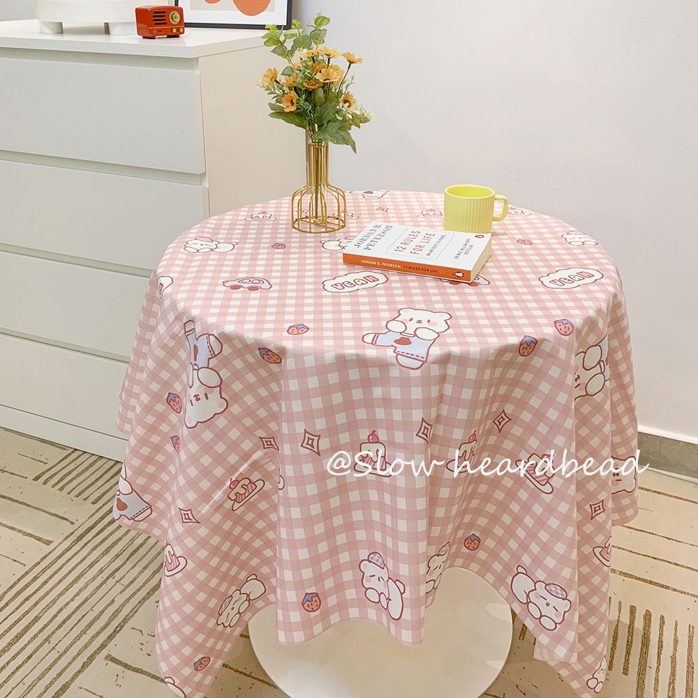 Khăn Trải Bàn Hình Vuông / Tròn Bằng Nhung Dễ Thương Xinh Xắn
