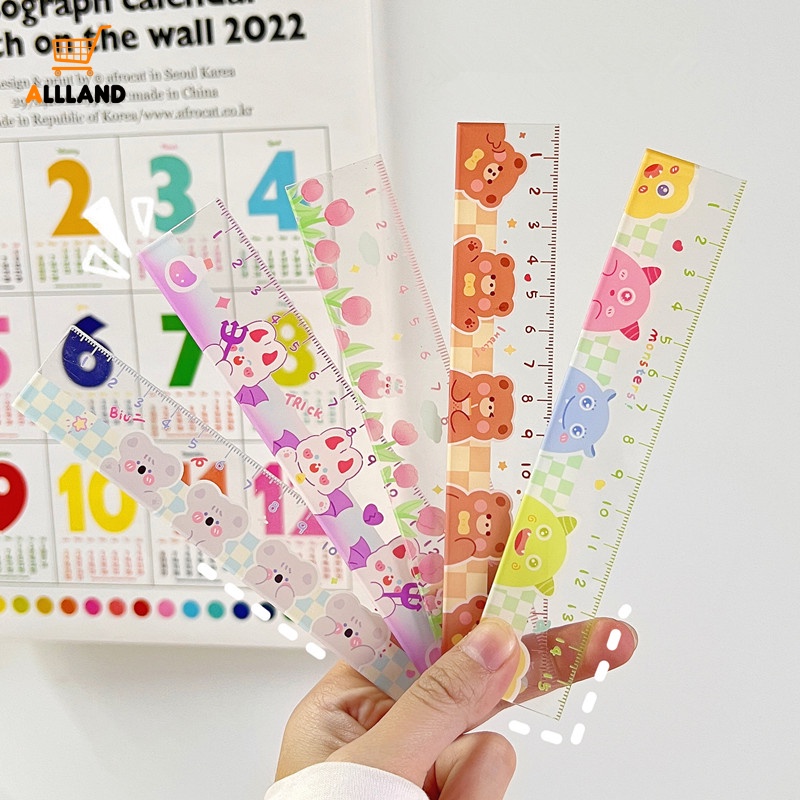 Thước Vẽ Hình Gấu Hoạt Hình 15cm Đa Năng Chuyên Nghiệp