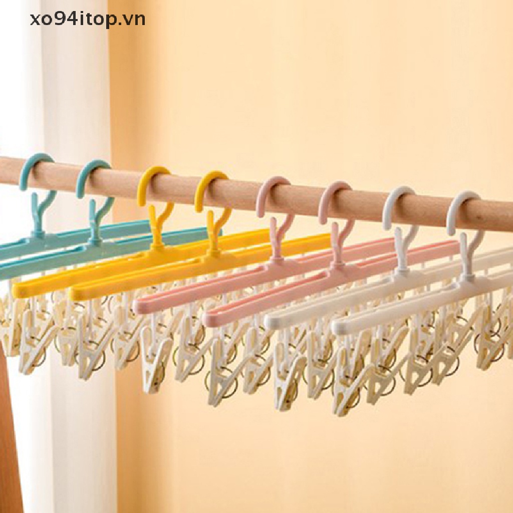 Móc Nhựa Phơi Quần Áo 8 Kẹp Tiện Lợi