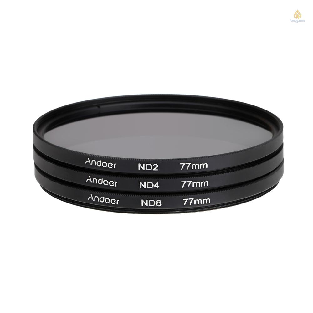 Bộ Lọc Ống Kính Máy Ảnh Andoer 77mm (ND2 ND4 ND8) Cho Pentax DSLRs