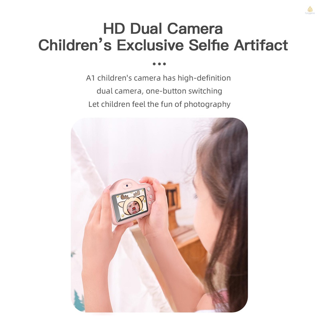 Máy Ảnh Kỹ Thuật Số A1 20Mp Màn Hình 2 Inch IPS 32G TF Họa Tiết Hoạt Hình Dễ Thương Cho Bé