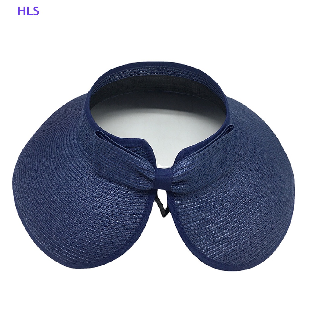 [HLS] Mũ Rơm Rộng Vành Thắt Bím Đi Biển Mùa Hè Có Thể Gập Lại Cho Nữ