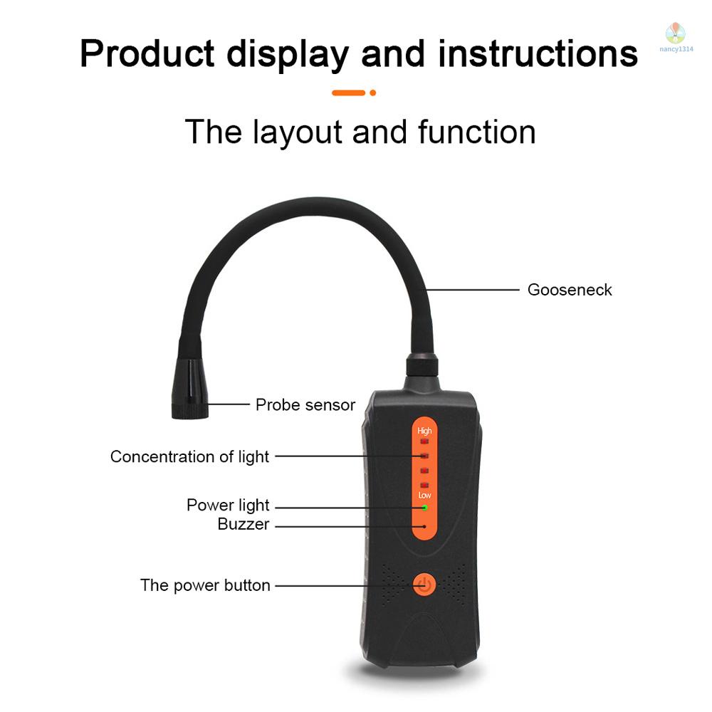 Dụng Cụ Kiểm Tra Rò Rỉ Khí Gas Cầm Tay 4 Hướng Dẫn Có Âm Thanh Và Ánh Sáng