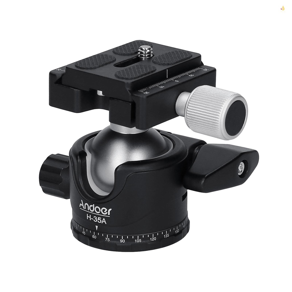 Đầu Nối Chân Máy Ảnh Andoer H-35A 15kg / 33lbs Chịu Lực Tốt Bằng Hợp Kim Nhôm