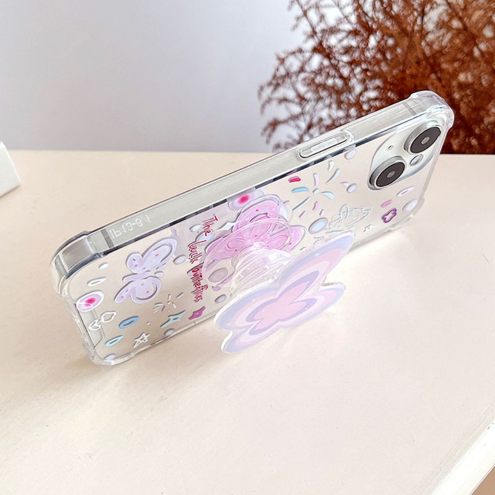 Ốp Điện Thoại TPU Mềm Họa Tiết Bươm Bướm Tráng Gương Bảo Vệ Bốn Góc Chống Rơi Cho IPhone 11 12 13 14 Pro Max