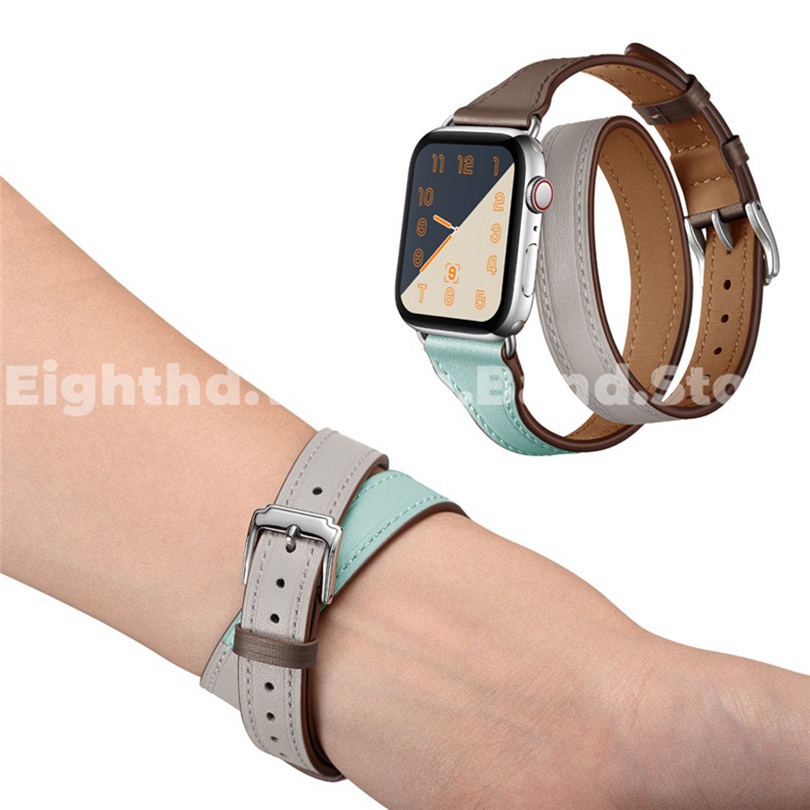 Dây Đeo Bằng Da Thật Cho Đồng Hồ Thông Minh iWatch 8 7 6 SE 5 4 3 2 1 Kích Thước 49mm 45mm 41mm 44mm 40mm 42mm 38mm