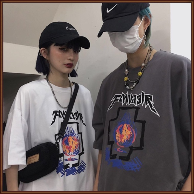 Áo Thun Tay Ngắn Cổ Tròn Thoáng Khí Thoải Mái In Chữ Thời Trang Mùa Hè Cho Cặp Đôi