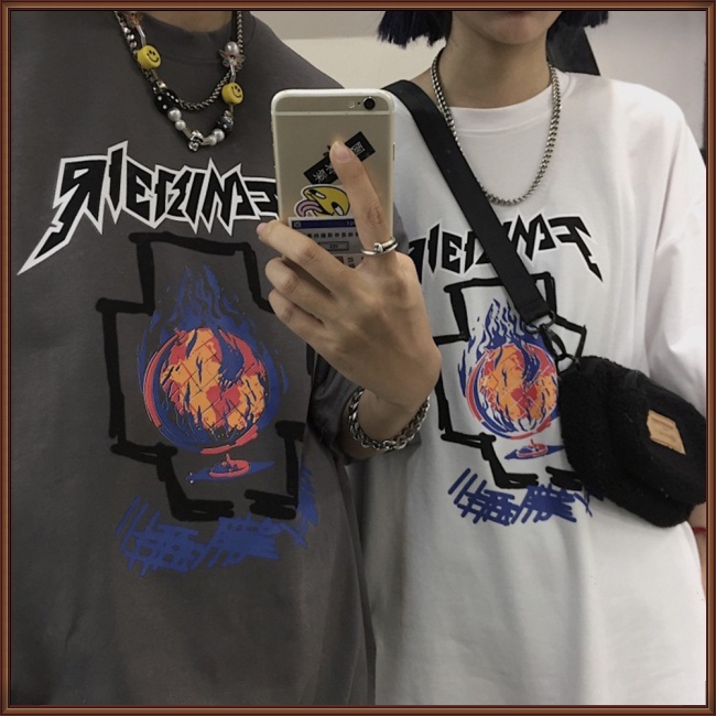 Áo Thun Tay Ngắn Cổ Tròn Thoáng Khí Thoải Mái In Chữ Thời Trang Mùa Hè Cho Cặp Đôi