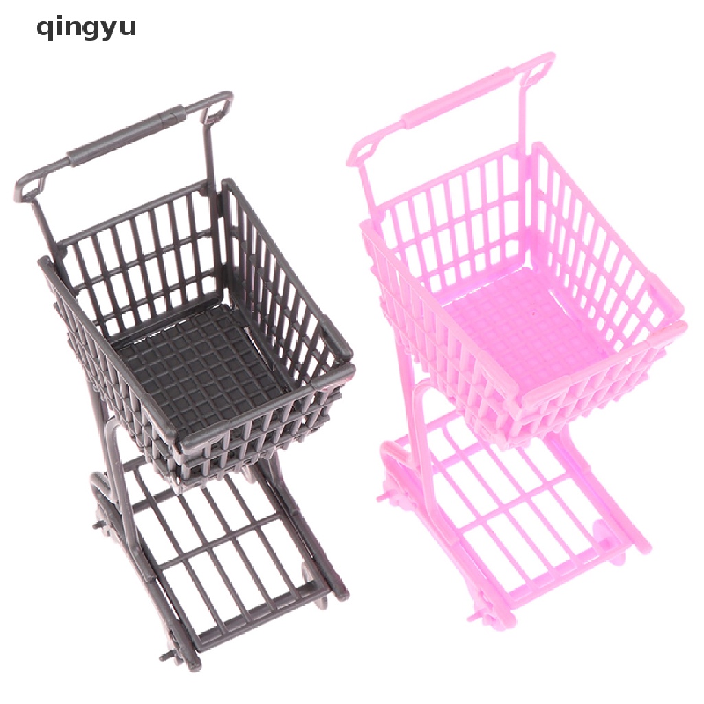 Mô Hình Xe Đẩy Mua Sắm Mini Thời Trang Cho Nhà Búp Bê