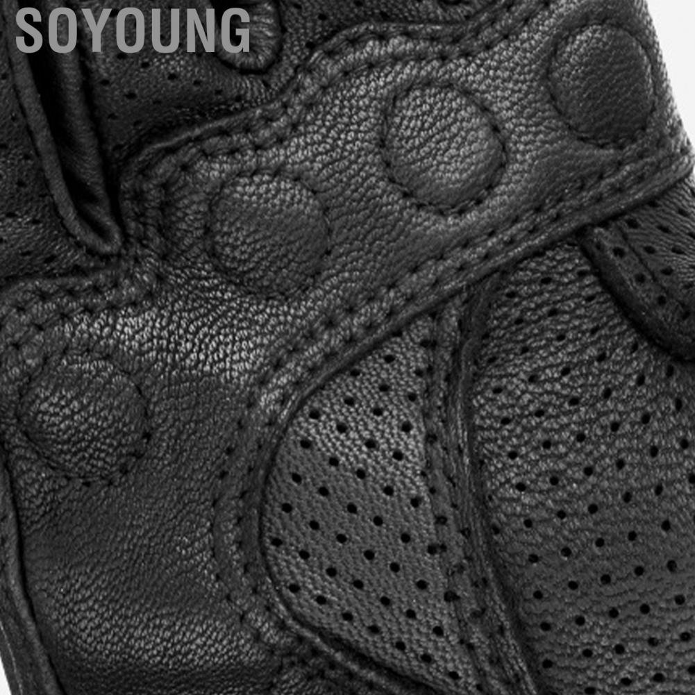 Soyoung Cycling Gloves  Sheepskin Motorcycle Abrasion Resistance Comfortable Windproof for Bike