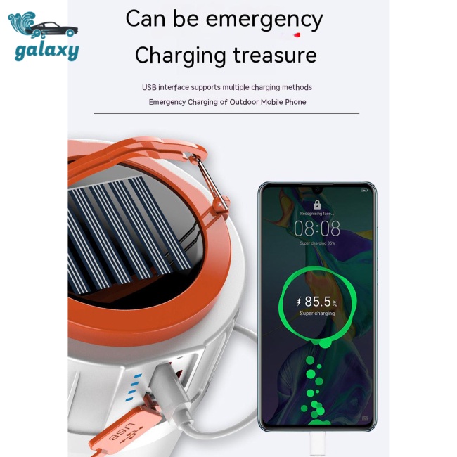 Galaxy Đèn Led Năng Lượng Mặt Trời Kèm Sạc Usb Tiện Dụng Mang Theo Du Lịch Cắm Trại