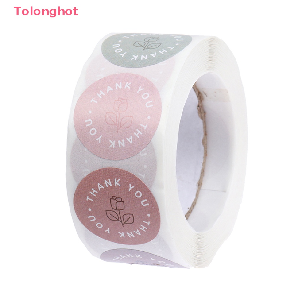 Bộ 500 Miếng Dán Tự Dính In Chữ Thank You Màu Sắc Cổ Điển Tiện Dụng