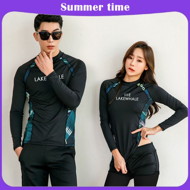 đồ bơi big size nữ 90kg đồ bơi nam dài tay đồ bơi nam big size Bộ Đồ Bơi Lặn Tay Dài Chống Nắng Kiểu Hàn Quốc Cá Tính Cho Nam
