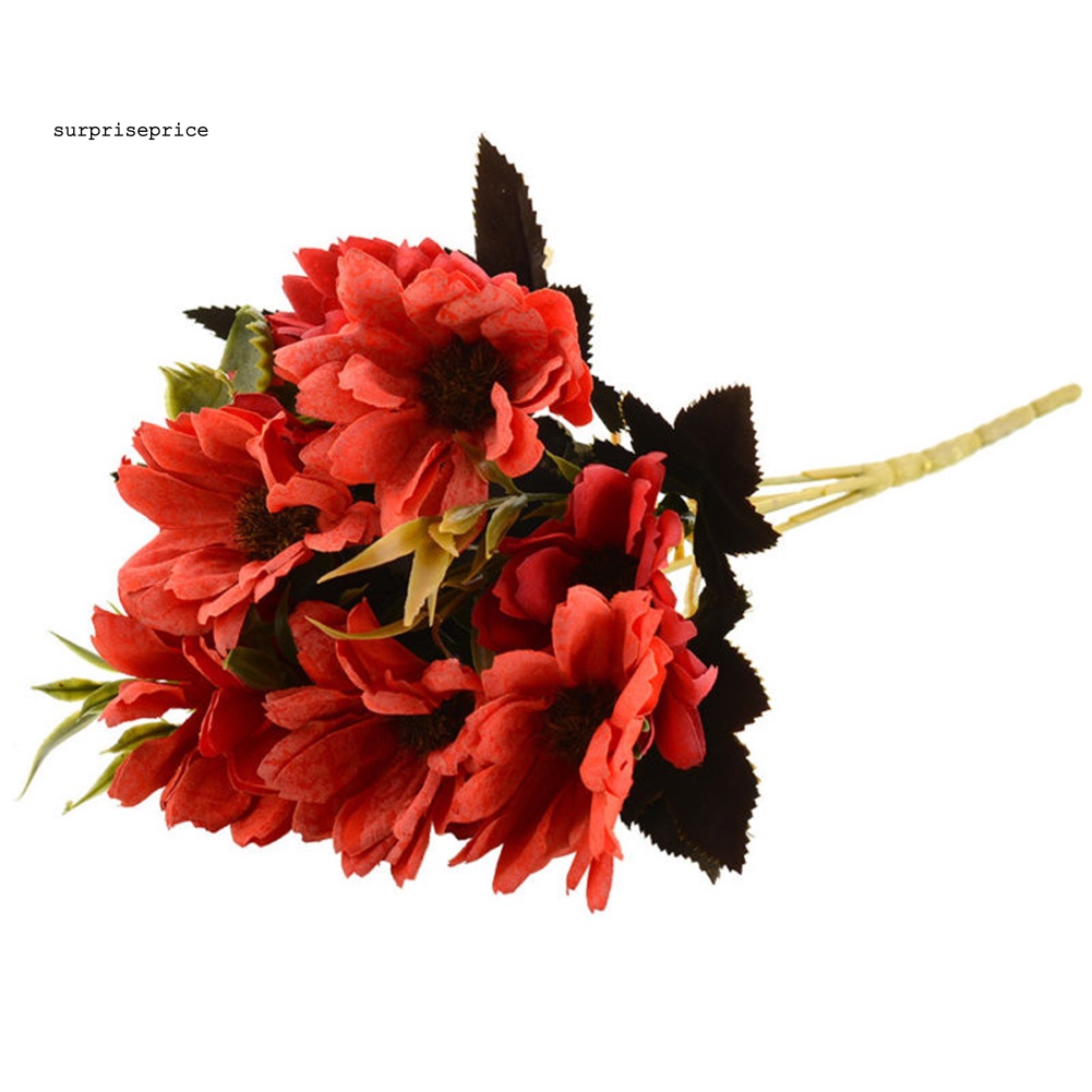 1 Bó / 10 Đầu / 5 Nhánh Hoa Cúc Nhân Tạo Trang Trí Nội Thất