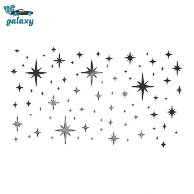 Galaxy Bộ 82 Miếng Dán Tường Tráng Gương Bằng Acrylic Chống Thấm Nước Hình Ngôi Sao Xinh Xắn Trang Trí