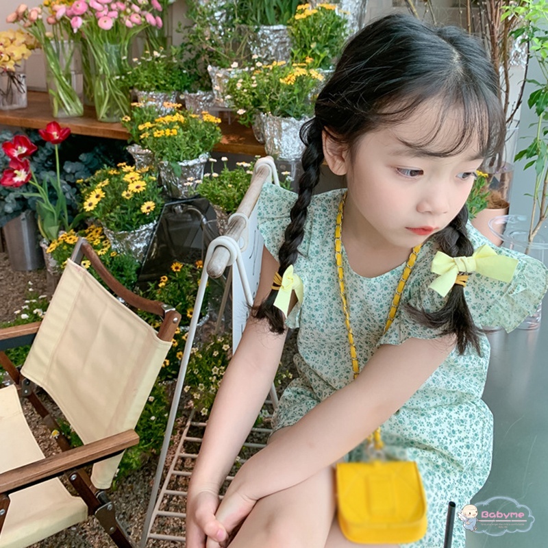 Set Đồ 2 Món Gồm Áo Tay Xòe Cánh Hoa + Quần Ngắn Lưng Thun Phong Cách Hàn Quốc Cho Bé Gái