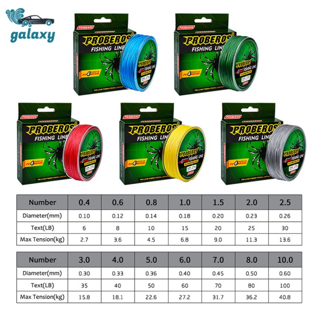 Galaxy Cuộn Dây Câu Cá 100M Chất Liệu PE