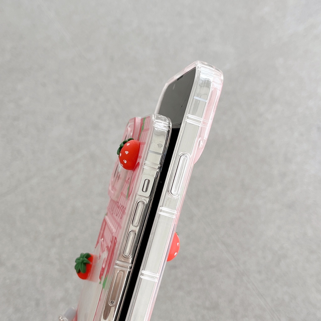 Ốp Điện Thoại TPU Dẻo Trong Suốt Họa Tiết Trái Dâu / Đôi Mắt Thiên Thần Cho iPhone 14 13 12 11 Pro XR XS Max 7 8 14 Plus