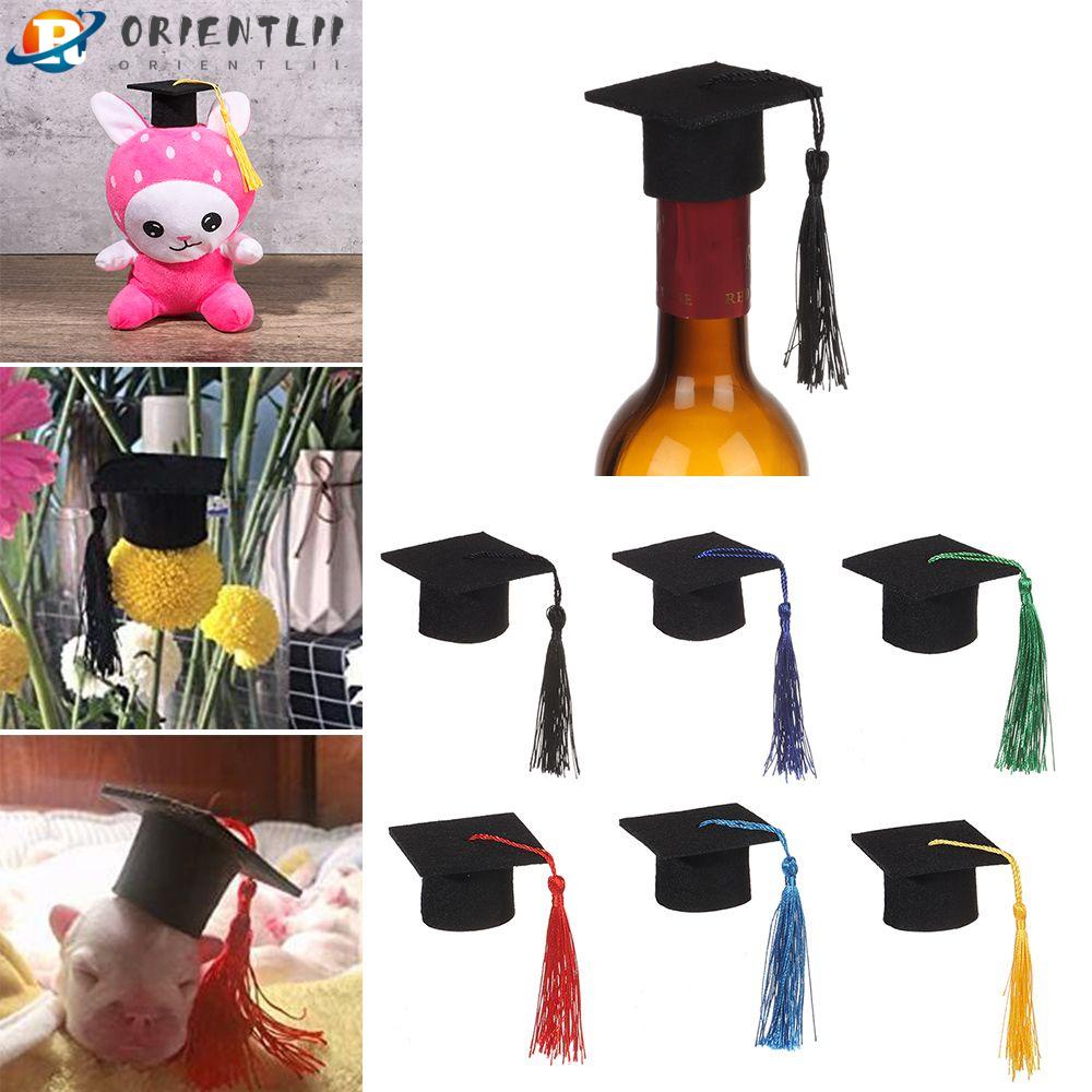 Set 6 Mô Hình Nón Tốt Nghiệp Mini Trang Trí Chai Rượu Độc Đáo
