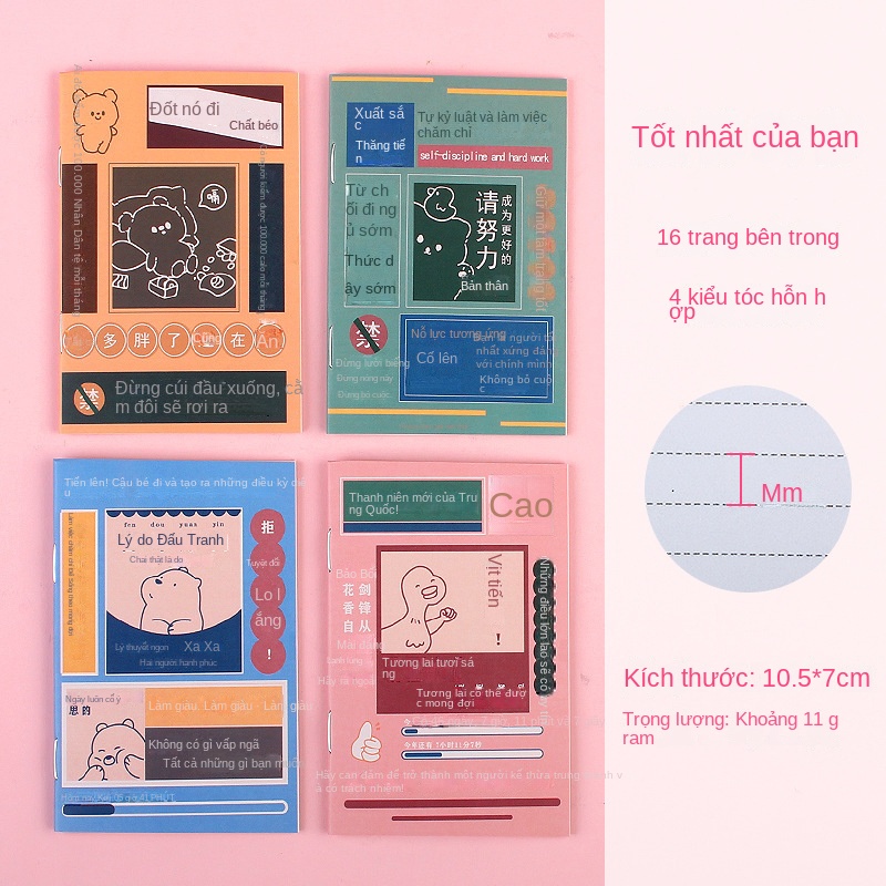 Sổ Tay mini Bỏ Túi AC2109 Họa Tiết Hoạt Hình Sáng Tạo