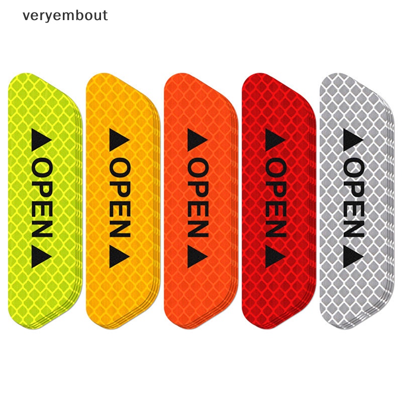 Bộ 4 Miếng Dán Phản Quang Cảnh Báo An Toàn Cho Cửa Xe Hơi / Xe Máy