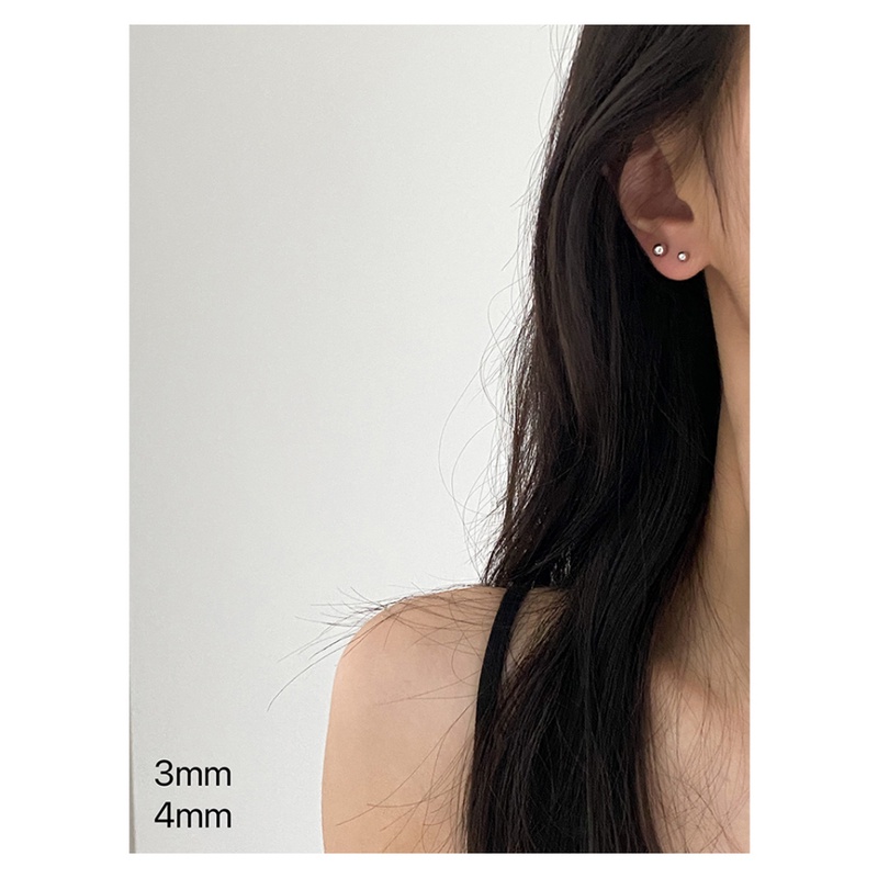 Bông Tai Mạ Bạc 925 Hình Hạt Đậu Đơn Giản Thời Trang