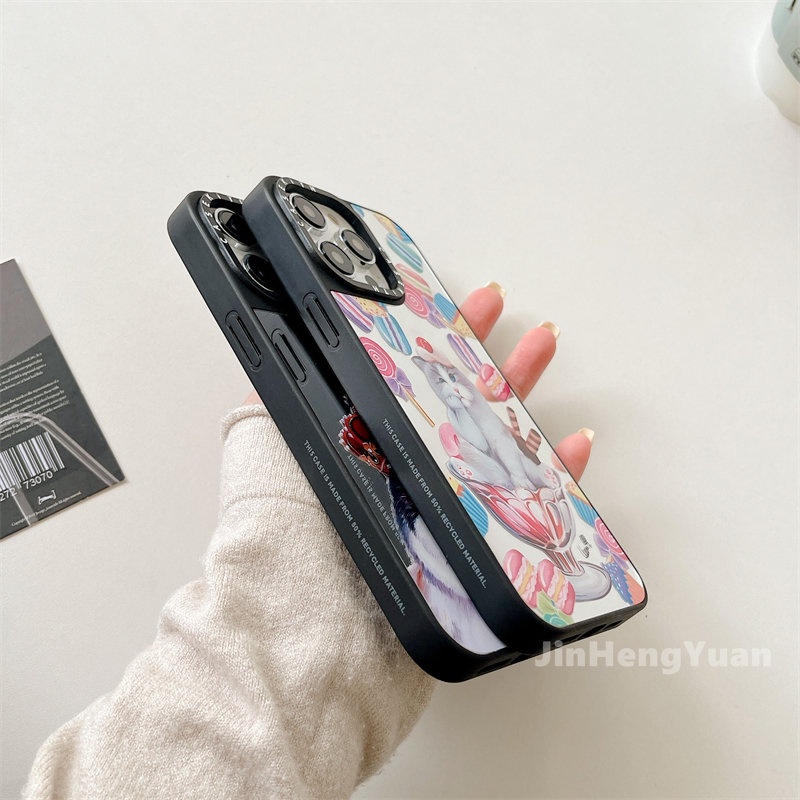 Ốp Điện Thoại Mặt Gương In Chữ Và Hình Mèo Cho IPhone 14 13 12 Pro Max 11 14Plus