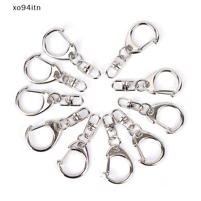 Set 10 Móc Khóa Ngắn Màu Bạc Bóng DIY