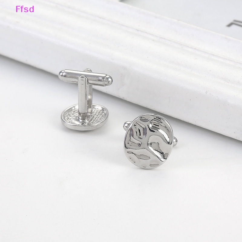 {Ffsd} Khuy Măng Sét Cổ Tay Áo Tròn Họa Tiết Gợn Sóng Vintage Tinh Tế Chất Lượng Cao Làm Quà Tặng Trang Sức Cho Nam * Hàng Bán Chạy
