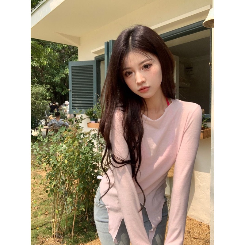 Bộ Áo Thun Tay Dài Và Áo Hai Dây Phong Cách Mới Mùa Xuân 2023 Cho Nữ