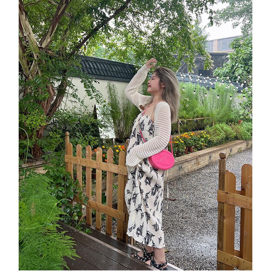 Set Đầm Hai Dây Dáng Rộng + Áo Khoác Cardigan Có Size Lớn Phong Cách Thời Trang Mùa Hè Dành Cho Nữ
