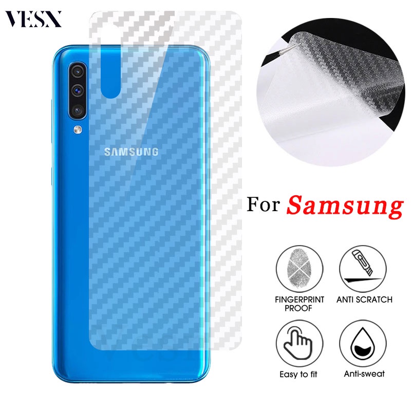 Dán Lưng Điện Thoại Cacbon Chống Vân Tay Cho Samsung Galaxy A10 A10s A20 A20s A30 A30s A50 A50s A70 A70s M11 M12 M51 M32 M52 M23 M53 5G 4G 2023