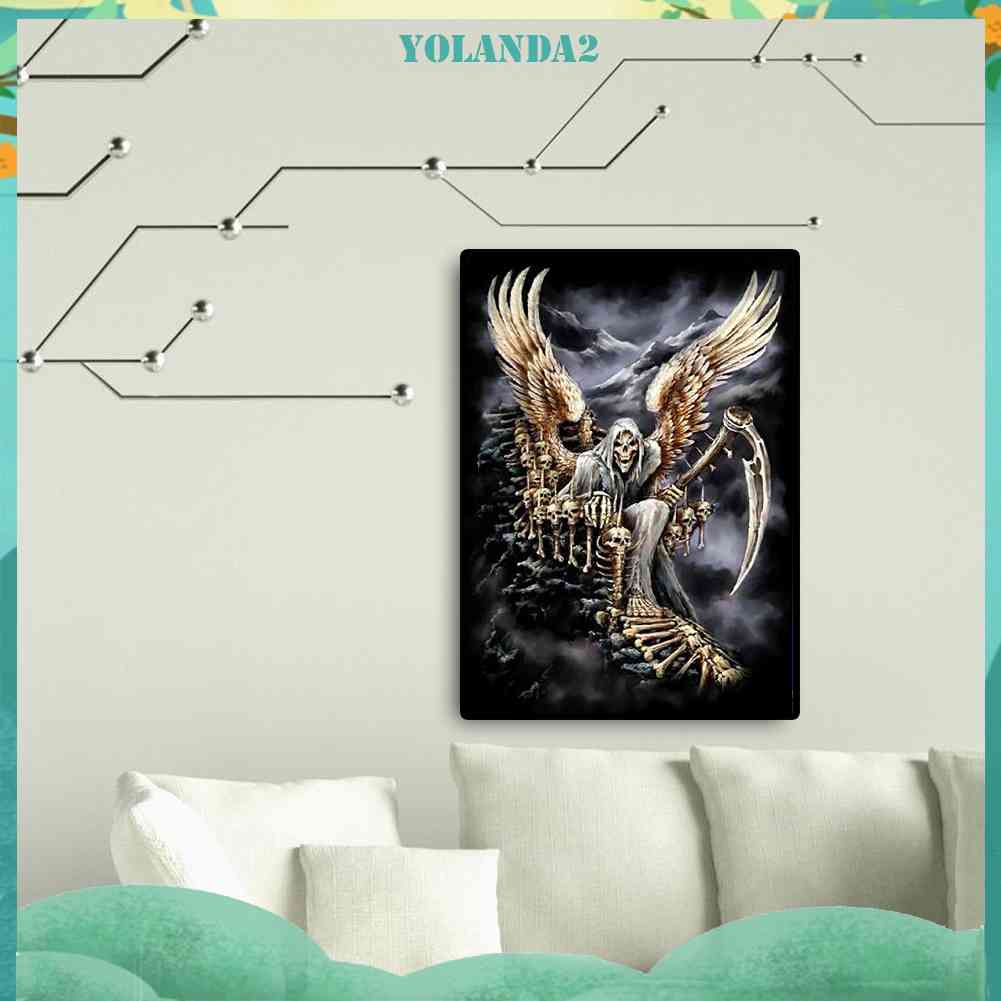 Tranh Đính Đá Kim Cương Toàn Bộ 5D DIY Hình Vẽ Bộ Xương Người Trang Trí Nhà Cửa