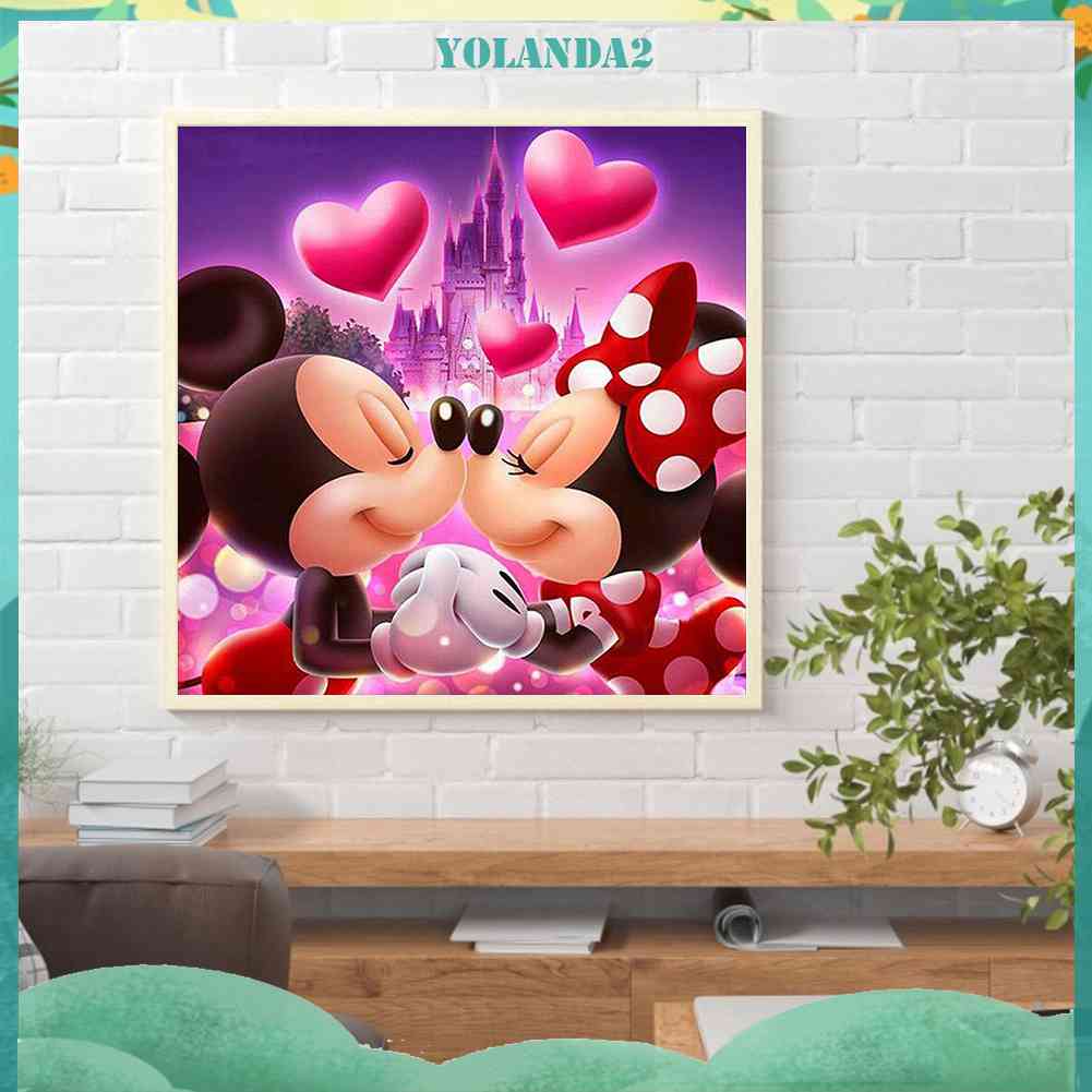 Tranh Đính Đá Kim Cương Toàn Bộ 5D DIY Hình Vẽ Chuột Mickey