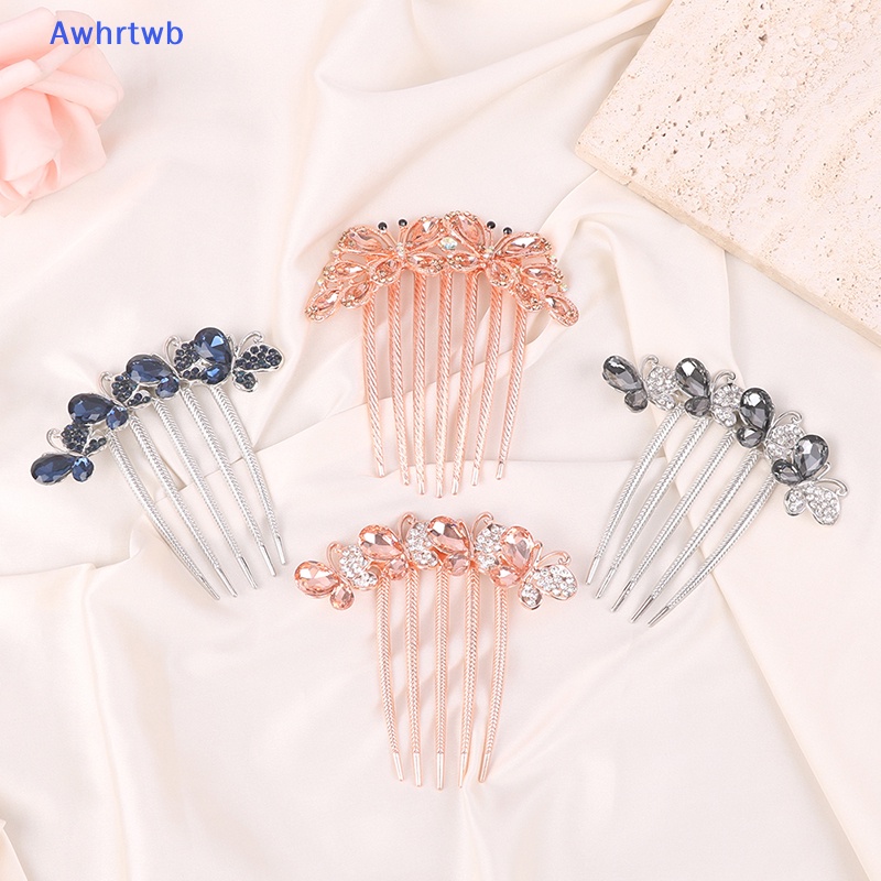 Lược Cài Tóc Hình Bướm Đính Đá Phong Cách Hàn Quốc Cho Người Lớn Mới