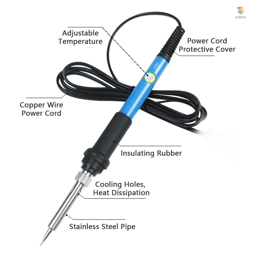 Bộ Súng Hàn Điện 15 Món Cầm Tay 60W Lõi Gốm Điều Chỉnh Nhiệt Độ Nhanh Kèm Túi Đựng Dành Cho Gia Đình DIY
