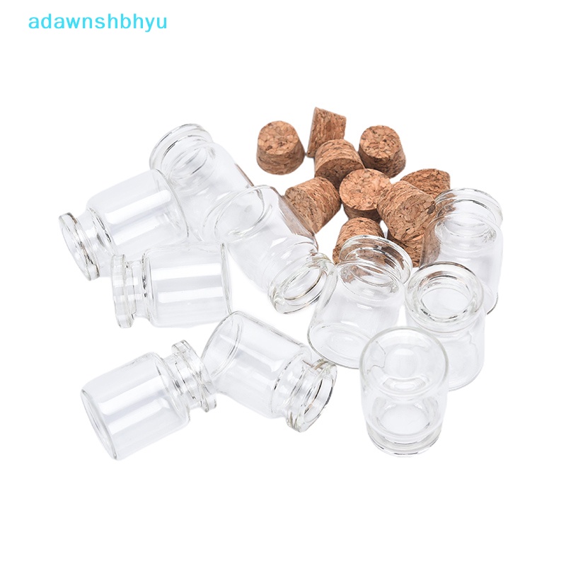 Set 10 Lọ Điều Ước Mini Bằng Thủy Tinh Có Hạt Nút Bần Dùng Để Trang Trí DIY