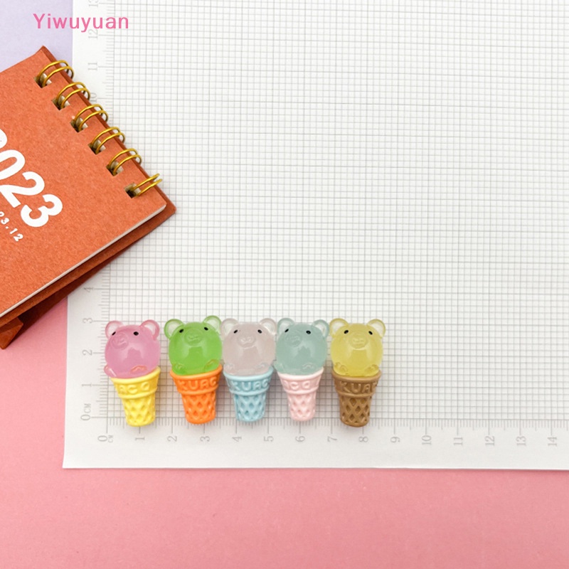 Bộ 2 Cây Kem Gấu Mini Bằng Nhựa Phát Sáng Trong Bóng Tối Mới