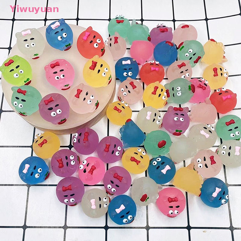 Bộ 2 Chú Gấu Dạ Quang Mini Bằng Nhựa Resin Dễ Thương Trang Trí Vườn Nhà Mới