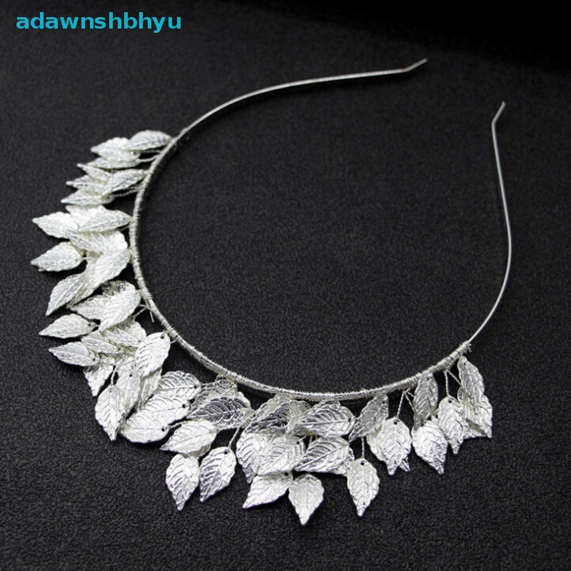 Vương Miện Cài Tóc Hình Lá Bằng Kim Loại Màu Vàng / Bạc Cho Cô Dâu