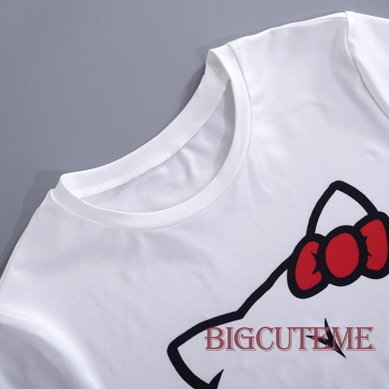 Áo Thun Tay Ngắn Cổ Tròn In Hình Mèo Hoạt Hình Thời Trang Mùa Hè Dành Cho Nữ