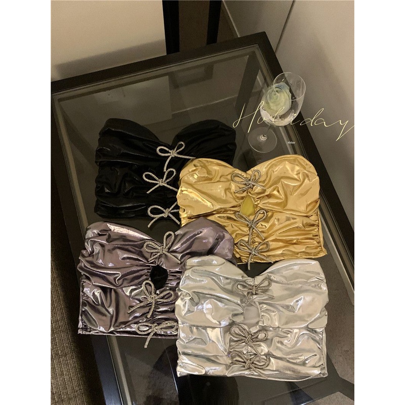 Áo Ống Ngắn Ôm Ngực Thiết Kế Khoét Rỗng Tinh Tế Quyến Rũ Thời Trang Mùa Hè Cho Nữ