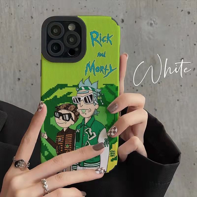 Ốp Điện Thoại Da In Hình Rick &amp; Morty Đeo Kính Râm Cho iphone14promax / 13 / 12 / 11 / XR / XS / X / XSMAX / 7 / 8PLUS-HM