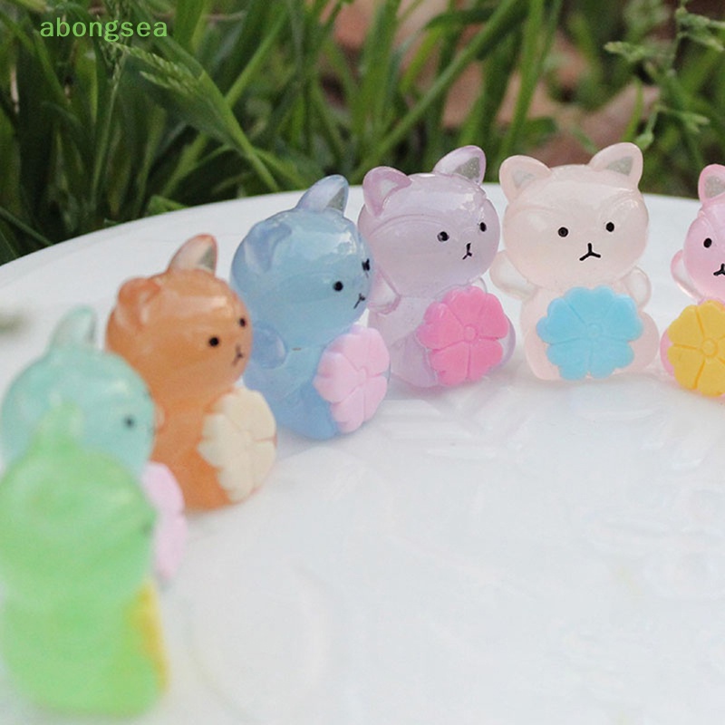 Set 10 Tượng Nhựa Phát Quang Hình Cáo Vịt Con Xinh Xắn Dùng Để Trang Trí Nội Thất