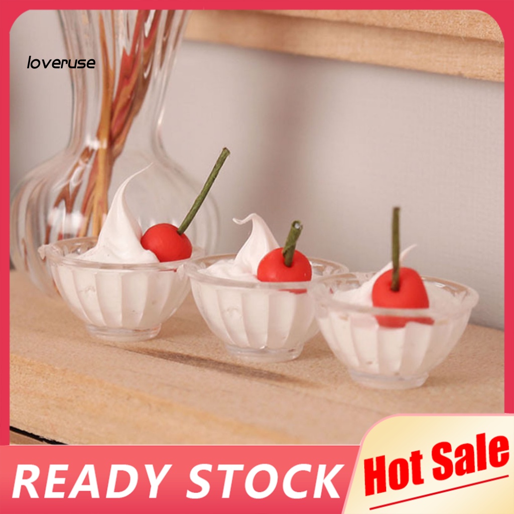 / Lo / LO / Tô Đựng Kem Tráng Miệng Mini Trong Suốt Mô Hình Phong Cảnh Thu Nhỏ