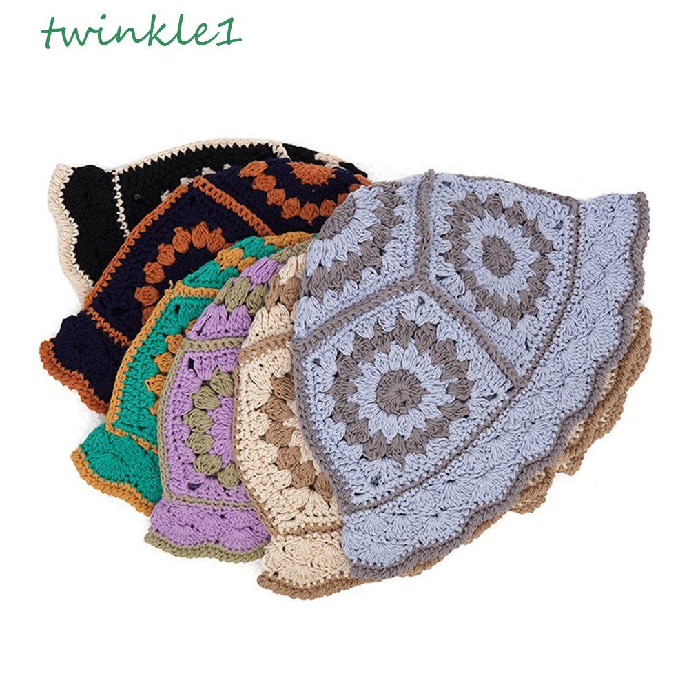 Nón Tai Bèo Dệt Kim Họa Tiết Hoa Rỗng Kiểu Retro Hàn Quốc Xinh Xắn