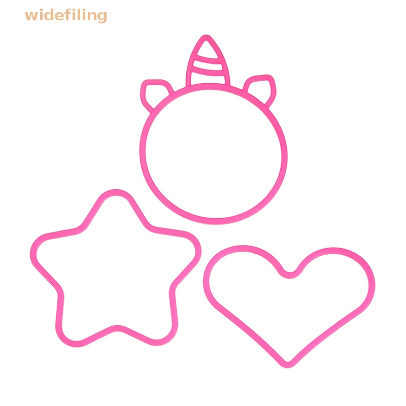 Bộ 3 Vòng Tay Silicone Màu Kẹo Họa Tiết Trái Tim / Ngôi Sao Xinh Xắn