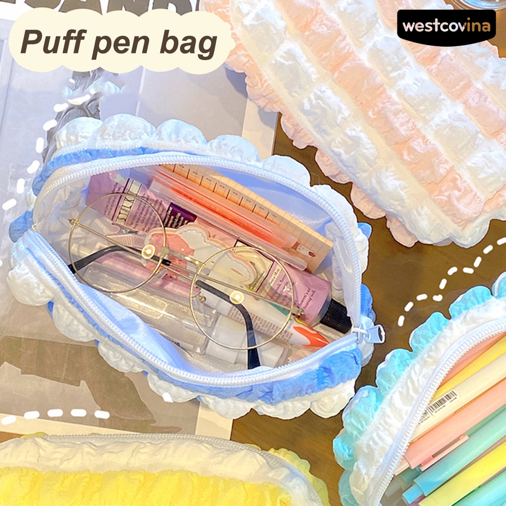 [COD]♪Túi Đựng Bút Mềm Mại Có Khóa Kéo Chống Bụi Tiết Kiệm Không Gian Ốp