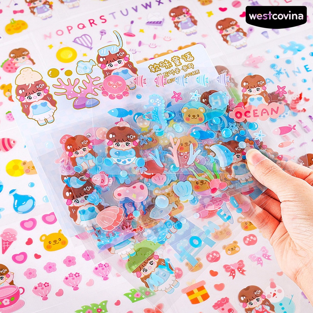 [COD]♪Set 10 Sticker Dán Sổ Tay Chống Nước Nhiều Họa Tiết Dễ Thương Trang Trí Nhà Cửa