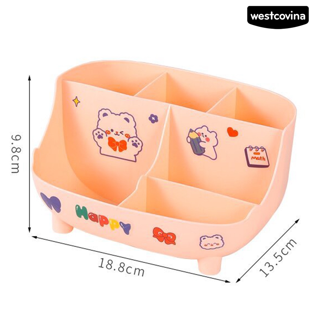 [COD]♪1 Bộ Giá Đỡ Bút 6 Ngăn Chống Nước Chống Bụi Chịu Tải Mạnh